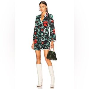 RIXO London Iris wrap dress Green Oriental Sky Print
